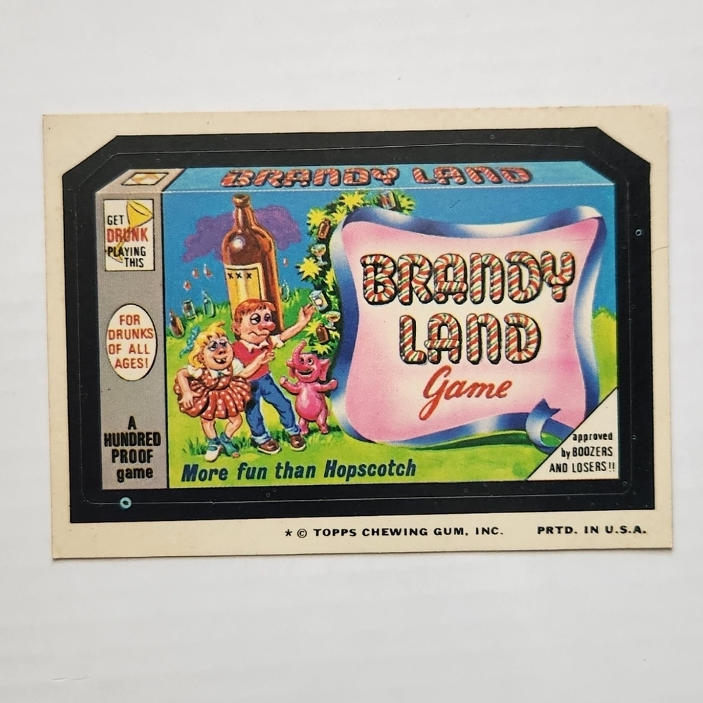 Rare Vintage 1973 Topps Wacky Packages Brandy Land Sticker Collectible  Card
